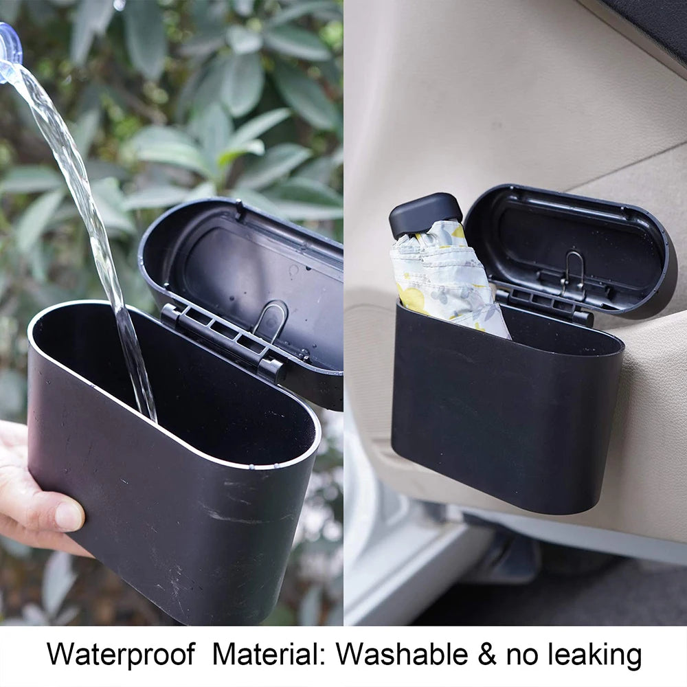 Portable Hanging Car Trash Can With Lid For Car Use - Smarsty