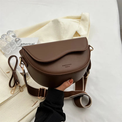 Small Leather Saddle Bag For Women Crossbody Vintage Style - Smarsty