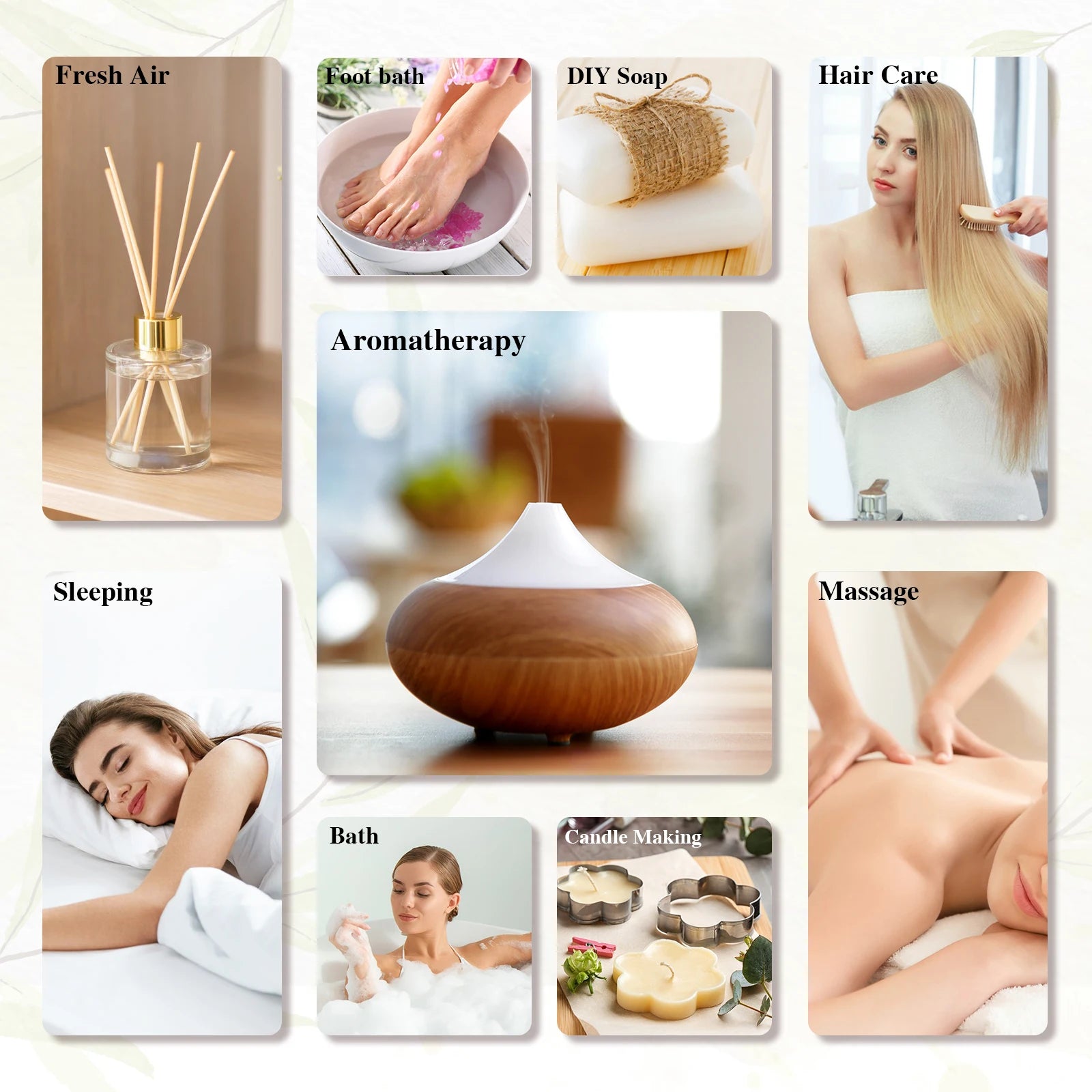EUQEE 10ml Pure Natural Essential Oil Lavender Jasmine Eucalyptus Vanilla Sandalwood Sweet Orange Lemon Oregano Neroli Fragrance - Smarsty