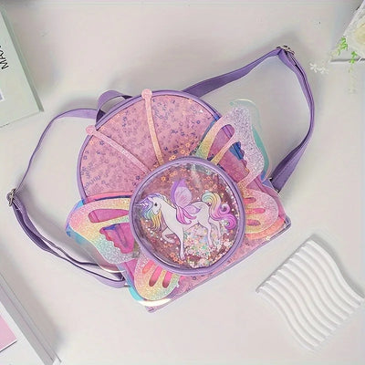 Kids Unicorn Backpack With Sequin Wings Waterproof - Smarsty