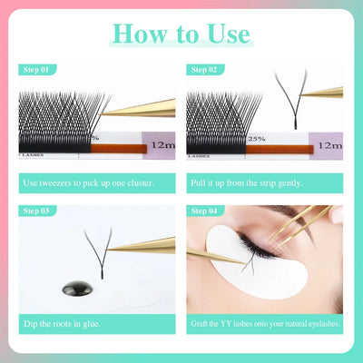 NAGARAKU YY Shape Premium Eyelash Extensions for Natural Look - Smarsty