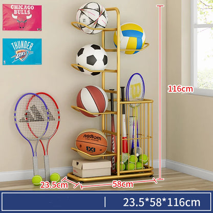Indoor Children Basketball Storage Rack Put Ball Football Storage Basket Placed Rack Kindergarten Volleyball Stand Holder Space by Smarsty