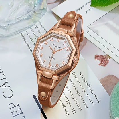 Luxury Quartz Women Wristwatch with Leather Band - Smarsty