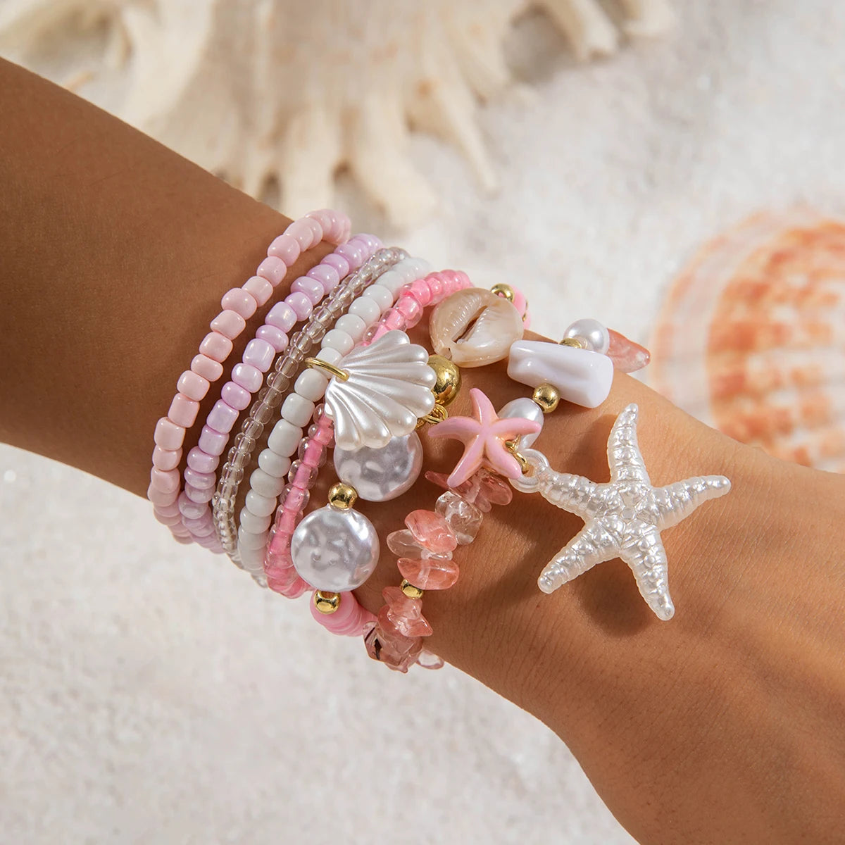 Bohemian Shell Beaded Bracelet Set for Women - Smarsty
