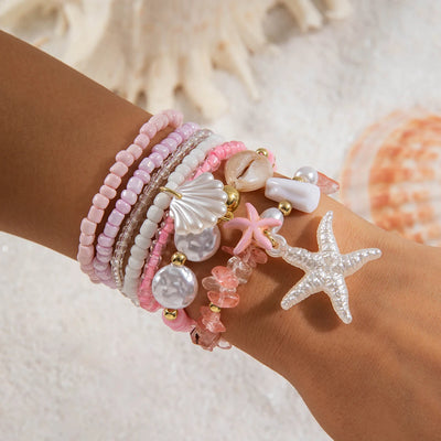 Bohemian Shell Beaded Bracelet Set for Women - Smarsty