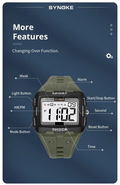 SYNOKE Waterproof Sports Watch with Night Glow Feature - Smarsty