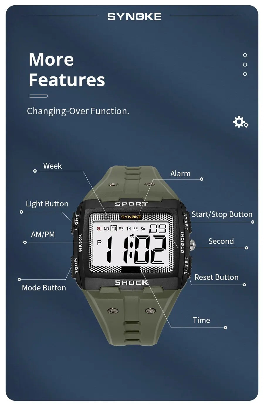 SYNOKE Waterproof Sports Watch with Night Glow Feature - Smarsty