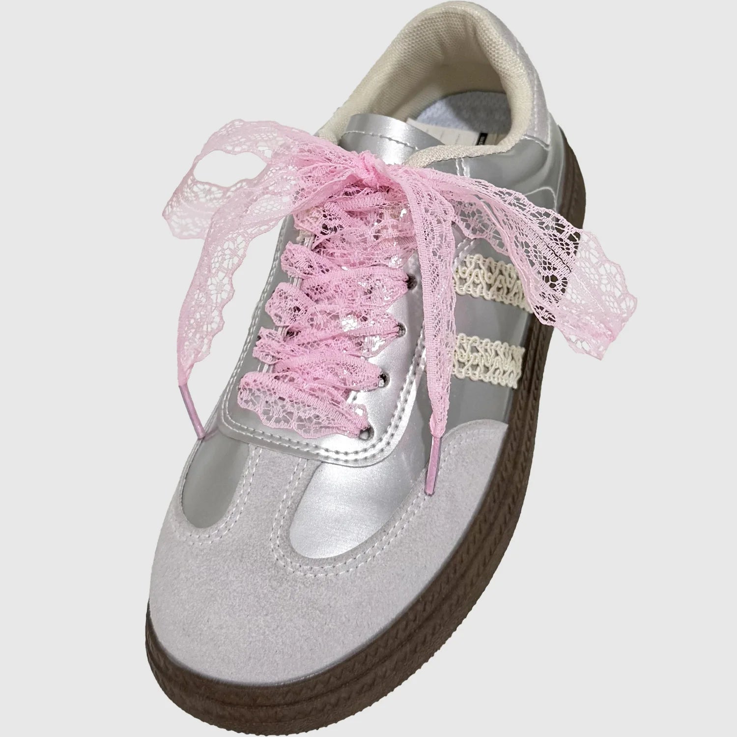 1Pair Fancy Lace Shoelaces for Women Casual Shoes Width Flat Shoelace for Sneakers Black White Shoe Laces Accessorices - Smarsty