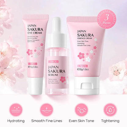 5/3pcs/Set Sakura Skin Care Sets Face Cream Serum Toner Facial Cleanser Sunscreen Eye Cream Gift Box Face Skin Care Set Product - Smarsty