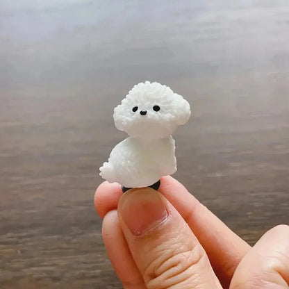 3D Cute Mini Puppy  Shoe Decoration Set Detachable Diy Bichon Frise Dog Figurines Accessory, Used For Clogs, Holiday Party Gifts