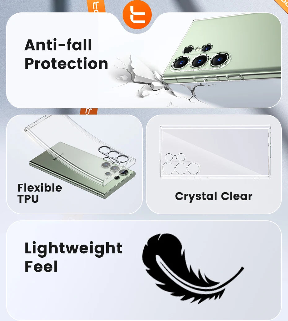 Clear TPU Phone Case For S21 S22 S23 S24 Dustproof - Smarsty