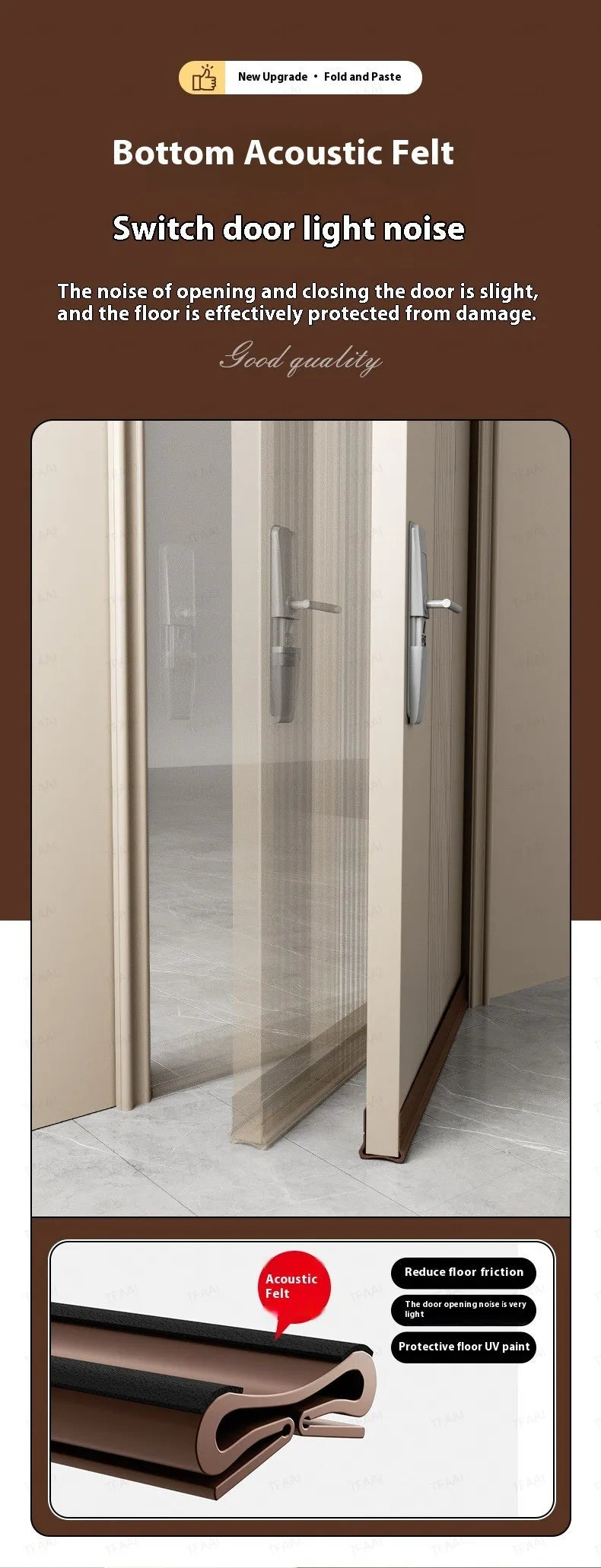 Flexible Door Bottom Sealing Strip Door Gap Soundproofing Wind and Dust Proof Weather Strip Under Door Draft Stopper Tape - Smarsty