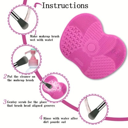 Silicone Apple-Shaped Makeup Brush Cleaner Pad - Smarsty