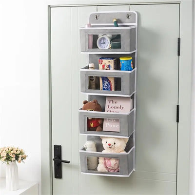 1pc Four-layer Storage Bag Door Hanging Fabric Organizer Bag For Sundries Items Underwear Socks by Smarsty