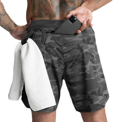 2024 New Men's Shorts Single-Layer Woven Quick Dry Solid Color Running Fitness Sports Casual American Fifth Pants Comfortable - Smarsty