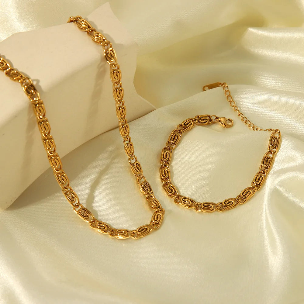 Stainless Steel Geometric Jewelry Set for Women - Smarsty