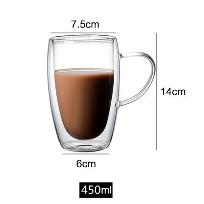 Double Bottom Thermal Glass Coffee Cup Set - Smarsty