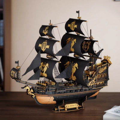 Robotime Rokr 3D Puzzle Wooden Seahouse Barque Model kits Build Home Desk Decoration Gift For Teens and Adults - Smarsty