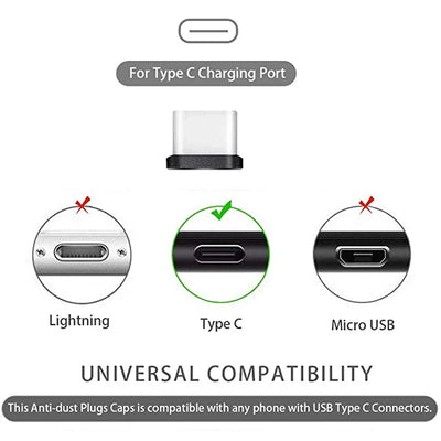 4Pcs USB C Dust Plug With Cleaning Brush Anti Dust USB-C Plug Cover Charging Port Cover Caps For Samsung Xiaomi All Type C Phone - Smarsty