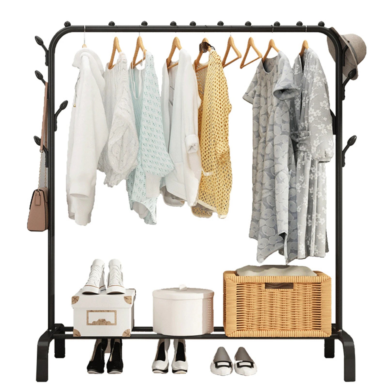 Floor standing clothes rack, single pole clothes drying rack, simple clothes drying pole, clothes rack