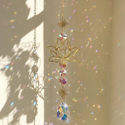 Crystal Lotus Sun Catcher for Outdoor Rainbow Effects - Smarsty