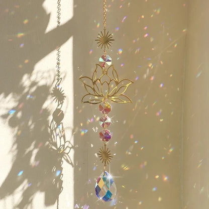 Crystal Lotus Sun Catcher for Outdoor Rainbow Effects - Smarsty