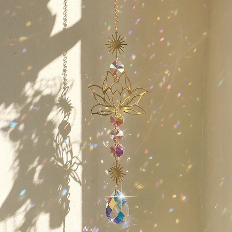 Crystal Lotus Sun Catcher for Outdoor Rainbow Effects - Smarsty