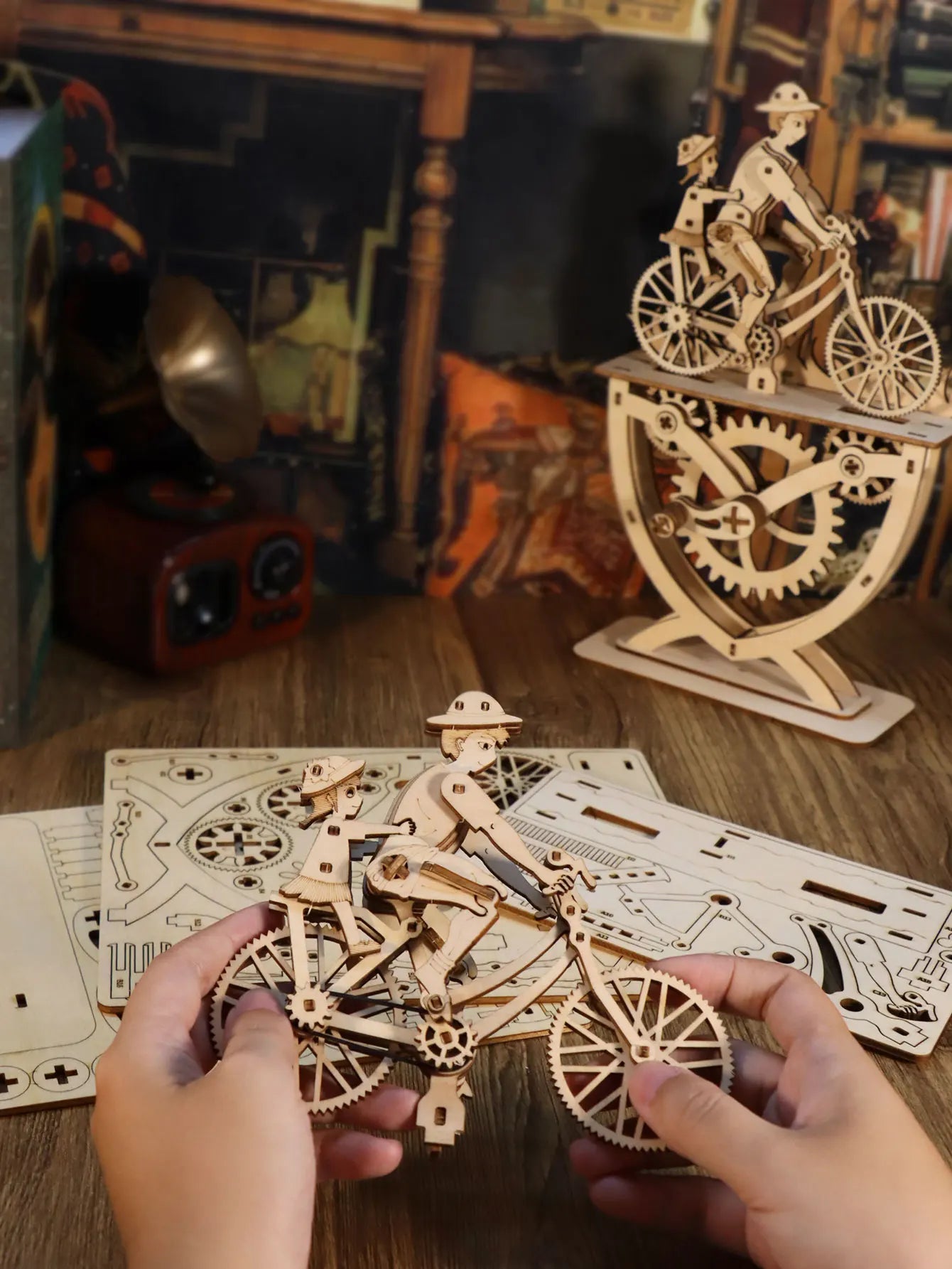 3D Wooden Puzzle for Adults Father And Daughter Handmade Assembly Model Kits DIY Craft Brain Teaser Birthday Or Christmas Gifts