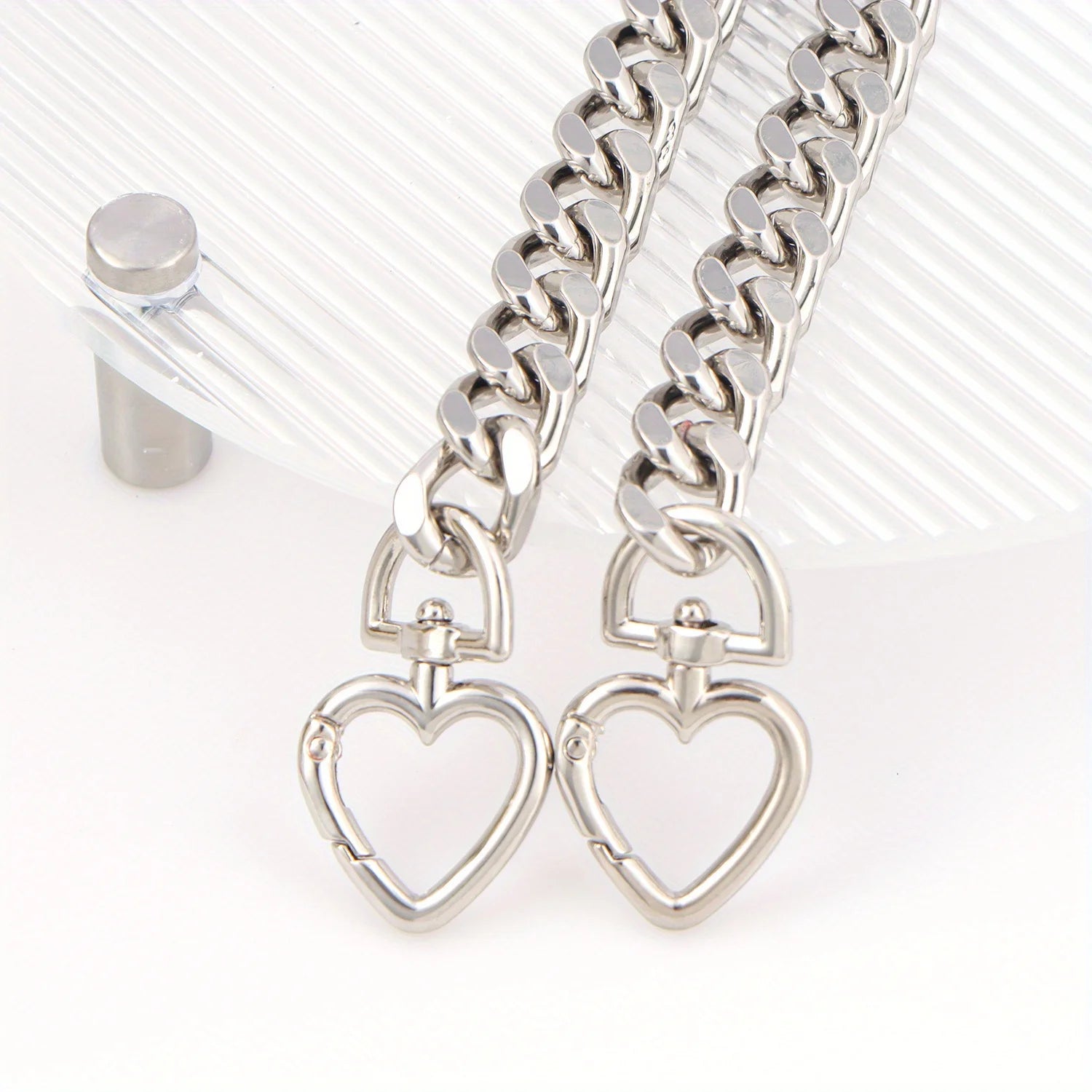 1pc Metal Purse Chain Strap Extender Heart Shape Purse Chain for Accessory Charms, Lengthen Crossbody Shoulder Handbags Strap
