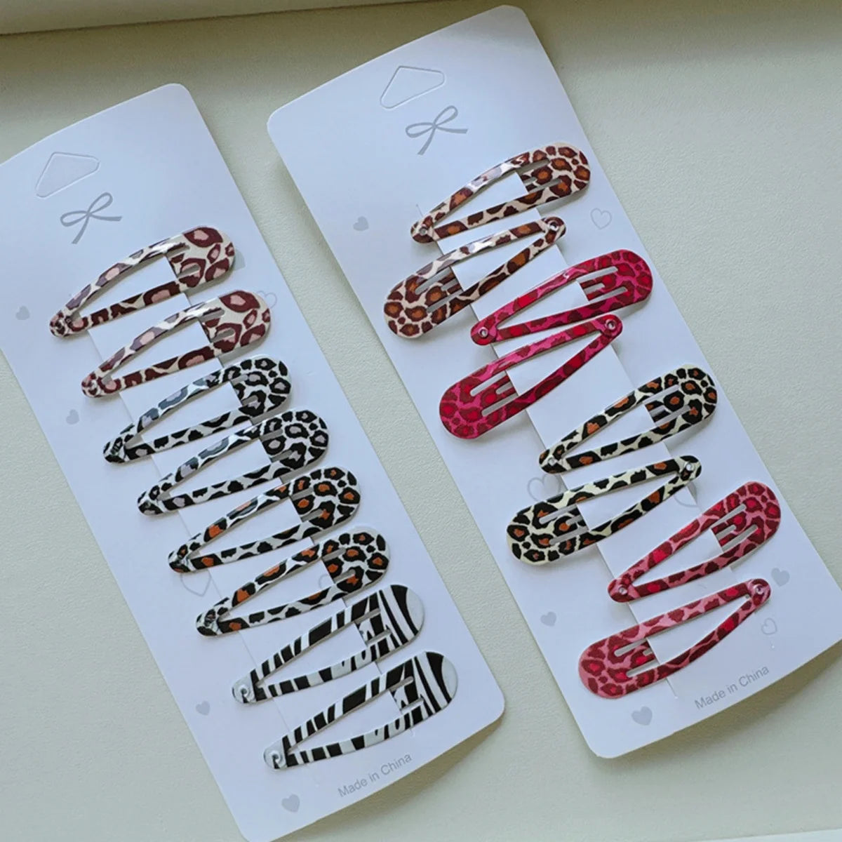 8 Piece Leopard Print Hair Clips Set for Women - Smarsty