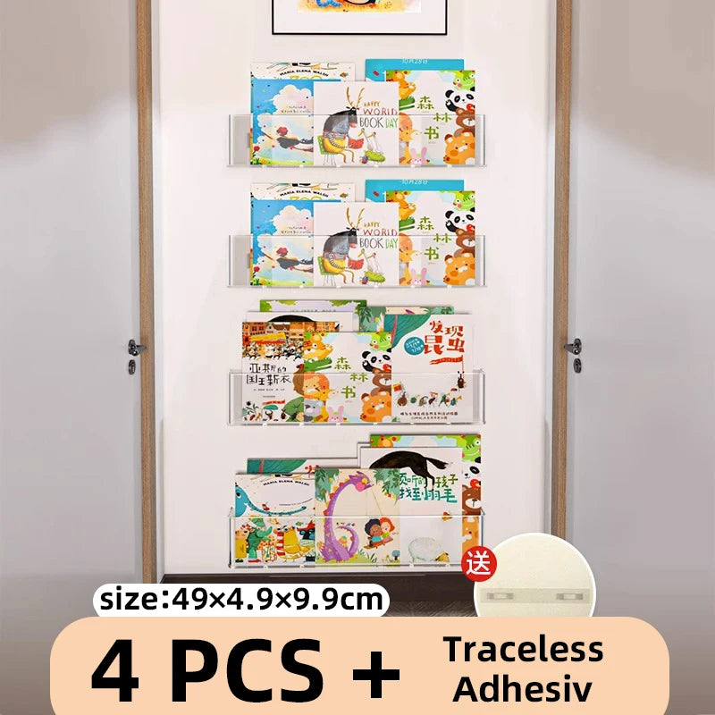 Organizer Picture Book Display Cabinet Bookshelf Children's Wall Behind the Door Reading Magazine Storage Wall Hanging Bookshelf by Smarsty