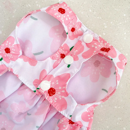 Summer Floral Dog Dress with Bow for Puppies - Smarsty