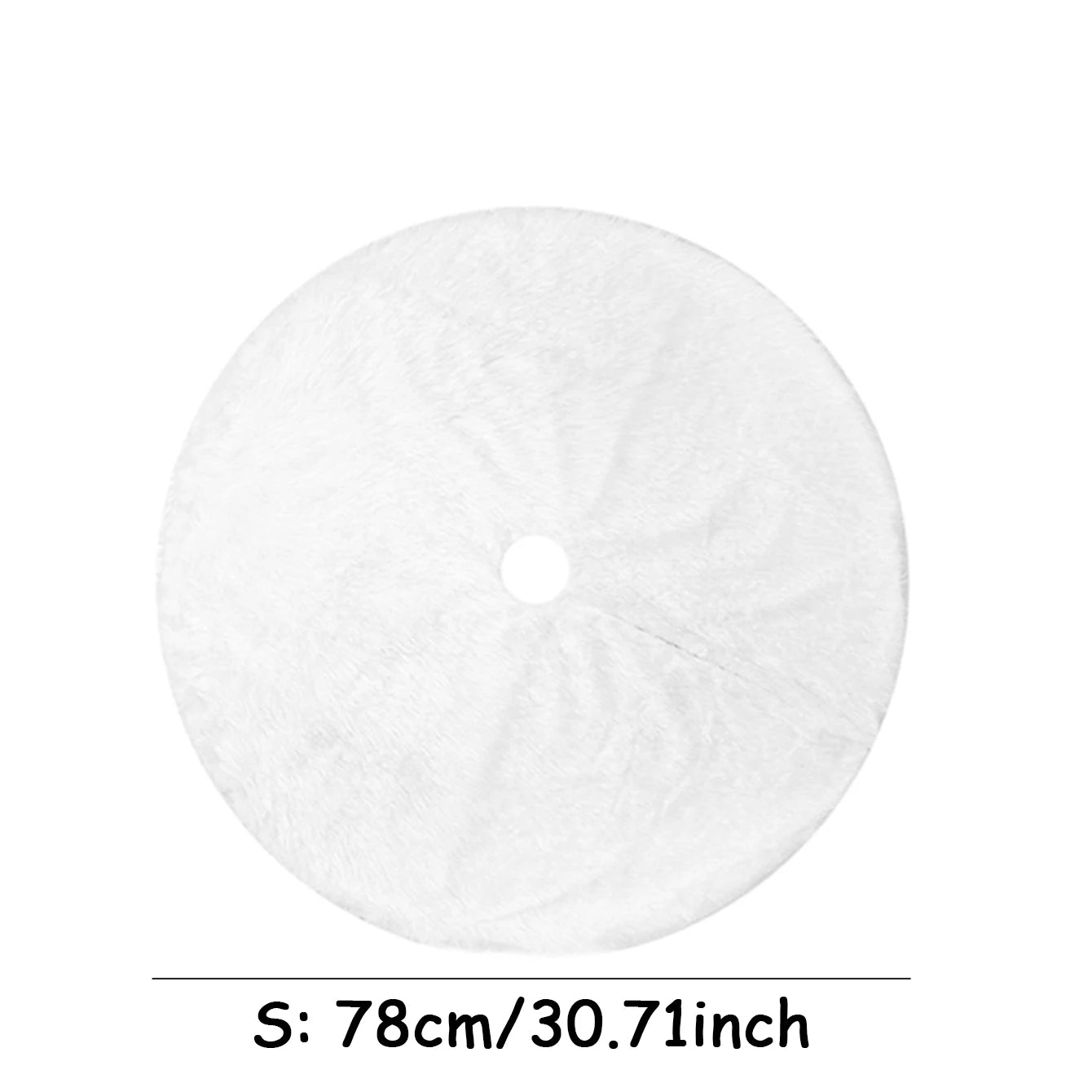1pcs 78/90/122cm White Christmas Tree Skirt Plush Faux Fur 2023 Xmas Tree Carpet Decoration Ornament New Year Navidad Home Decor