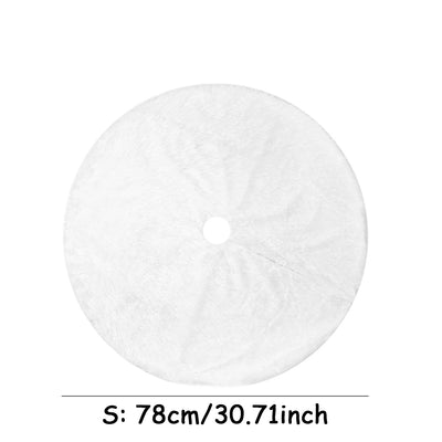 1pcs 78/90/122cm White Christmas Tree Skirt Plush Faux Fur 2023 Xmas Tree Carpet Decoration Ornament New Year Navidad Home Decor