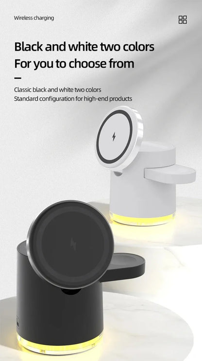 Qi2 3 In 1 Wireless Charger Station With Night Lamp - Smarsty