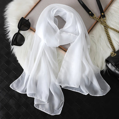 Women Print Chiffon Scarf Lightweight Sunscreen Shawl Wrap - Smarsty