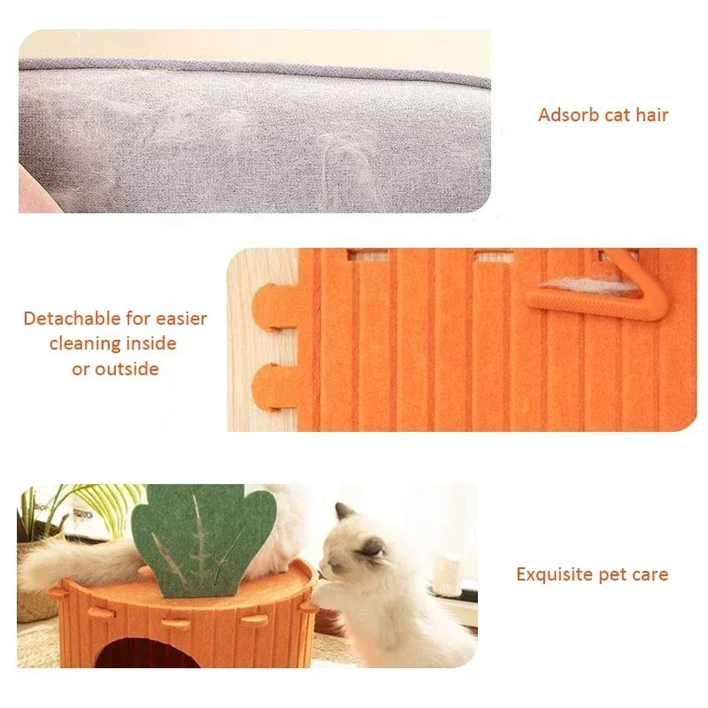 Large Space Felt Cat Nest for Comfortable Rest - Smarsty