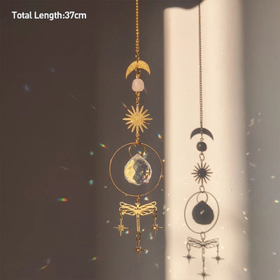 Golden Butterfly Crystal Pendant Suncatcher Wind Chimes - Smarsty