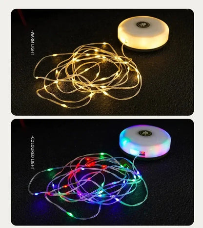 Camping String Lights,33Ft Light with Lanterns (2 in 1 Design),Camping Lights 2000mAh,IPX6 Waterproof,Rechargeable Flashlights by Smarsty