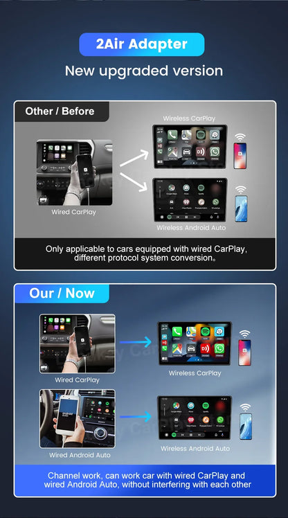 Wireless CarPlay Android Auto 2in1 Car Adapter Pro Box - Smarsty