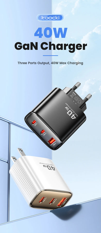 40W GaN USB C Travel Charger Fast Charge for Phones - Smarsty