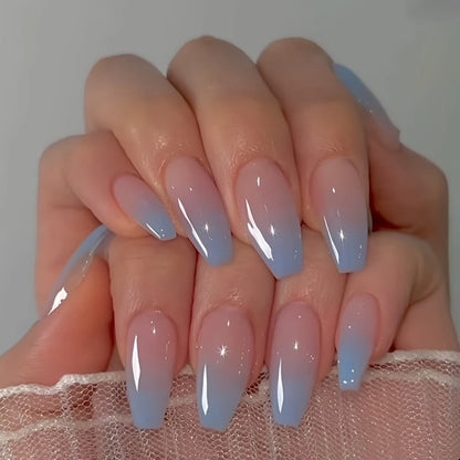 Water Drop Gradient Blush Press On Nails Set - Smarsty
