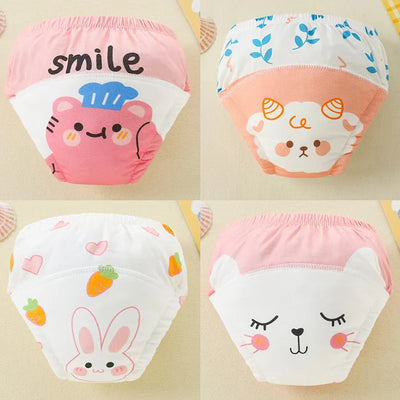 4PCS Baby Waterproof Diapers Pee Shorts Underwears Reusable Soft Ecological Cotton Toddler Potty Training Pants For Boys Girls by Smarsty