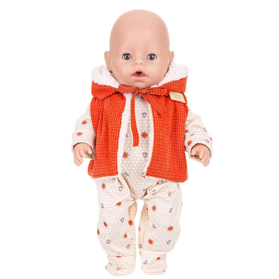 Doll Clothes For 43cm Baby Doll Leather Jacket Pants Jumpers Rompers Set For 18 Inch American Doll Coat Winter Clothes - Smarsty