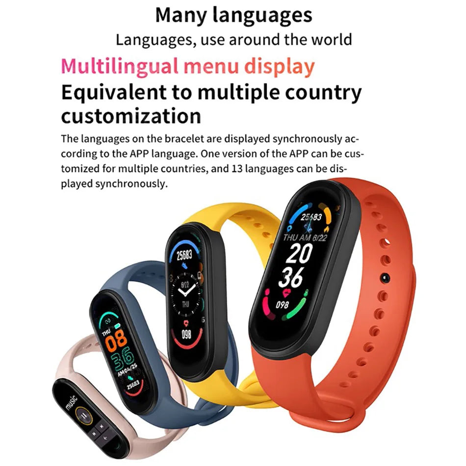 M6 Smart Watch for Fitness Tracking and Heart Rate Monitoring - Smarsty
