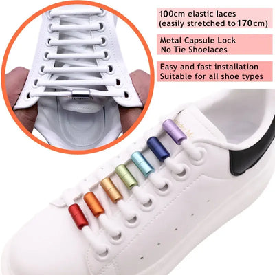 1Pair Elastic Lazy Shoelaces No Tie Shoe Laces Sneakers Flats Shoelaces for Kids Adult Quick Shoelace Fit All Shoes Freeshipping - Smarsty