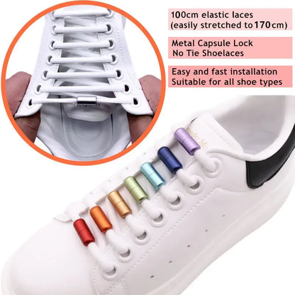 1Pair Elastic Lazy Shoelaces No Tie Shoe Laces Sneakers Flats Shoelaces for Kids Adult Quick Shoelace Fit All Shoes Freeshipping