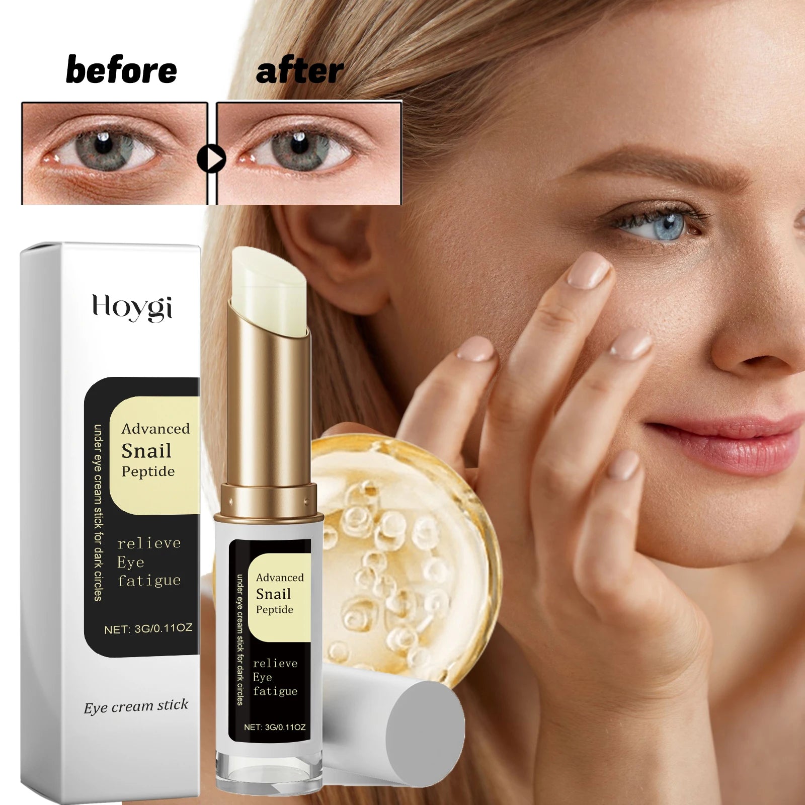 Snail Eye Cream Stick for Dark Circles and Puffiness - Smarsty