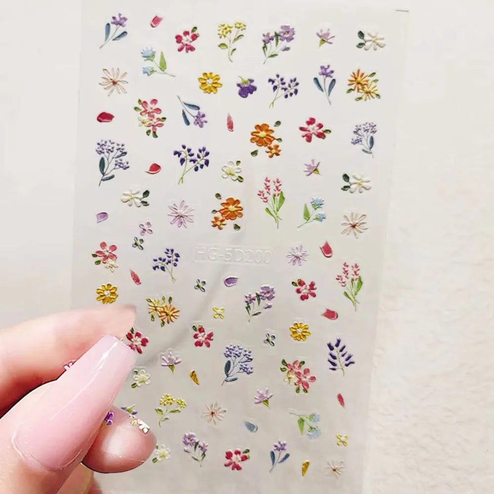 Summer Floral Nail Stickers for Elegant Manicure Decor - Smarsty
