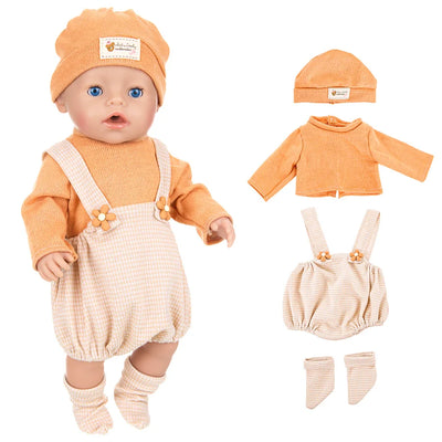 Doll Clothes For 43cm Baby Doll Leather Jacket Pants Jumpers Rompers Set For 18 Inch American Doll Coat Winter Clothes - Smarsty